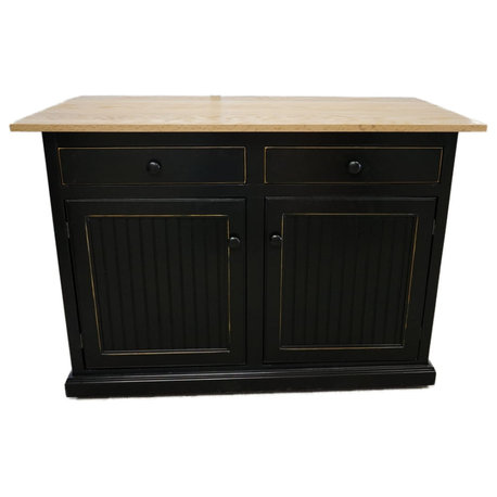 Eagle Furniture 53" Wide Traditional Coastal Kitchen Island, Black