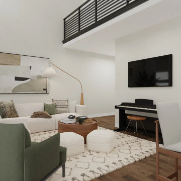 Earth Tone Living Room with Piano