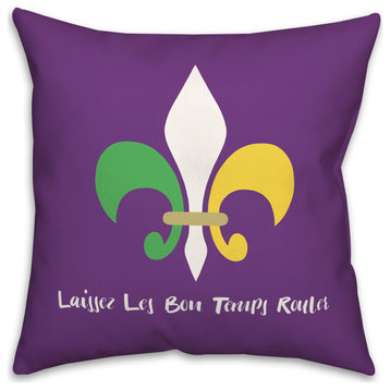 Laissez Les Bon Temps Rouler 18x18 Spun Poly Pillow, Purple