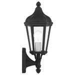 Livex Lighting - Morgan 1 Light Textured Black/Silver Cluster Small Up Outdoor Wall Lantern - With clear glass and a textured black finish, this outdoor wall lantern from the Morgan collection is an elegant way to illuminate traditional exteriors.