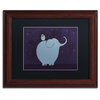 'Owl and Elephant' Matted Framed Canvas Art by Carla Martell