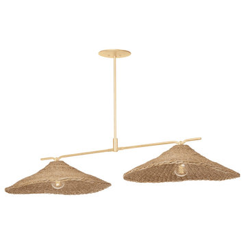 Valier 2-Light Island in Vintage Gold Leaf