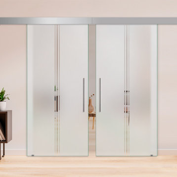 Sliding Glass Doors Alu100 With Design , 72"x84"
