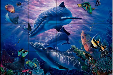 Christian Reese Lassen Dolphin Tile Murals