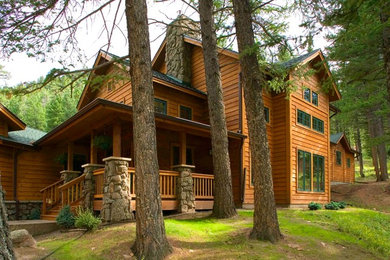 Inspiration for a mid-sized rustic exterior home remodel in Denver