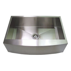 30" Handmade Farmhouse Curved Front Apron Stainless Steel Kitchen Sink