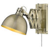 1 Light Articulating Wall Sconce-Aged Brass Finish-Aged Brass Shade Color