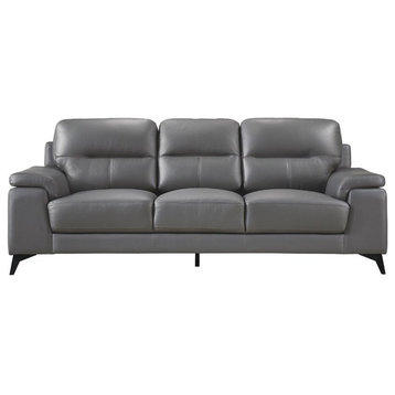 Lexicon Mischa Leather Match Sofa in Dark Gray