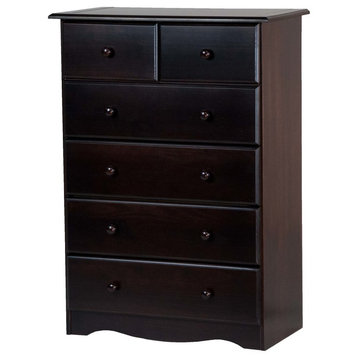 100% Solid Wood 4+2 or 6-Drawer Chest, Java