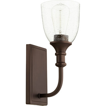 Richmond 1-Light Wall Mount, Oiled Bronze With Clear Seeded Glass