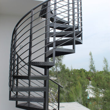 Custom Aluminum Spiral Staircase Installation - Englewood, FL