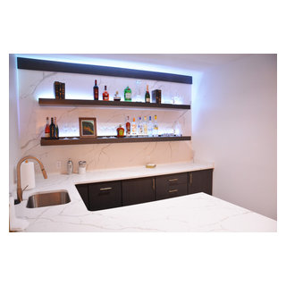 Potomac, MD Large Basement Bar Remodel - Contemporary - Home Bar - DC ...
