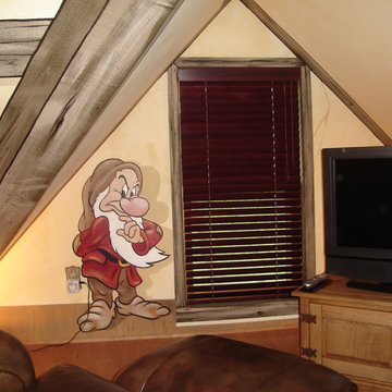 Snow White and the Seven Dwarfs Cottage Mural by Tom Taylor of Mural Art LLC