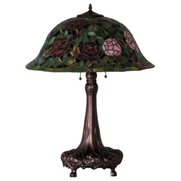 Meyda lighting 82452 31" High Tiffany Rosebush Table Lamp