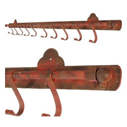 Rustic Metal Wall Hook Bar - Red - Products