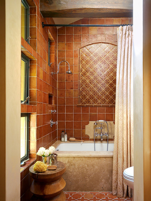 Bathroom Design Ideas, Renovations & Photos with Multi-coloured Tiles