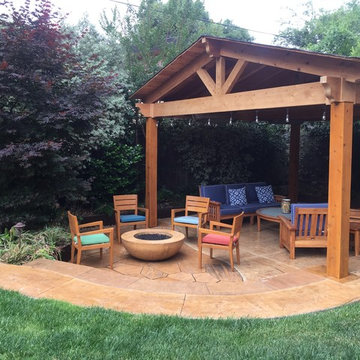Arbor and fire pit