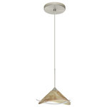 Besa Lighting - Besa Lighting 1XT-181305-SN Hoppi - One Light Cord Pendant with Flat Canopy - The Hoppi features a wide cone-shaped glass, thatHoppi One Light Cord Bronze Mocha/Clear G *UL Approved: YES Energy Star Qualified: n/a ADA Certified: n/a  *Number of Lights: Lamp: 1-*Wattage:50w GY6.35 Bi-pin bulb(s) *Bulb Included:Yes *Bulb Type:GY6.35 Bi-pin *Finish Type:Bronze