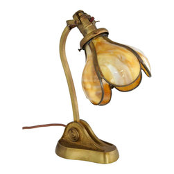 American Industrial Era Brass and Glass Adjustable Table Lamp - Products