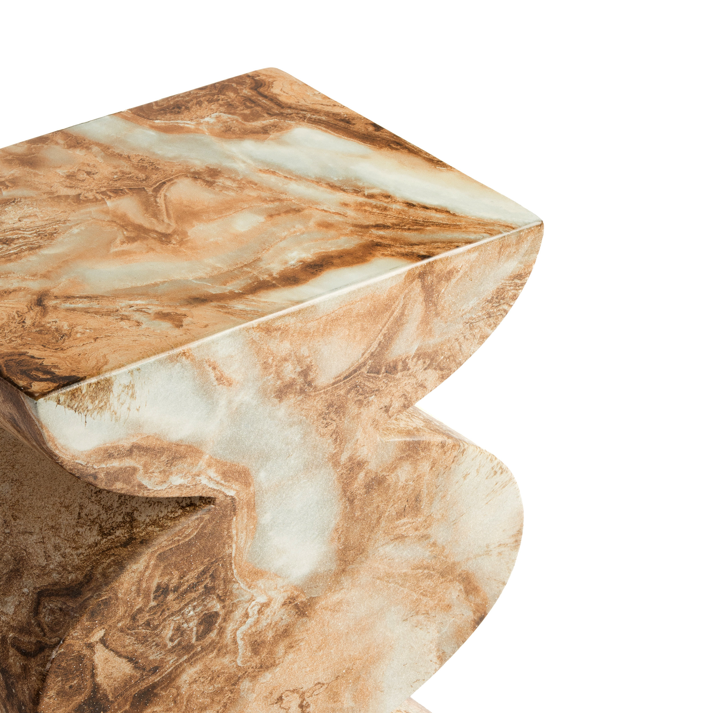 Studio London Trudi Faux Marble Effect Stool and End Table for Modern Home