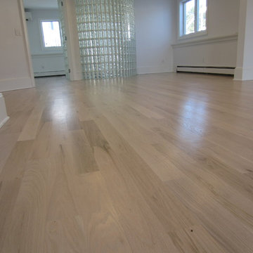 WATER MILL: 4" RED OAK INSTALLED AND PICKLED - 3 COATS BONA TRAFFIC SATIN