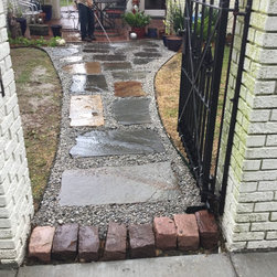 Limestone walkways with stepping stones - Landscaping Stones And Pavers