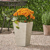 GDF Studio Hedy Square Lightweight Concrete Garden Decorative Urn Planter, Antiq