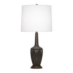 Robert Abbey Cecilia Small Table Lamp, Coffee Glazed - Table Lamps