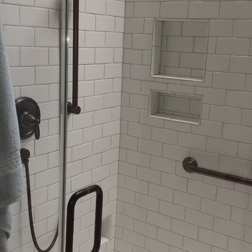 Subway tile double shower