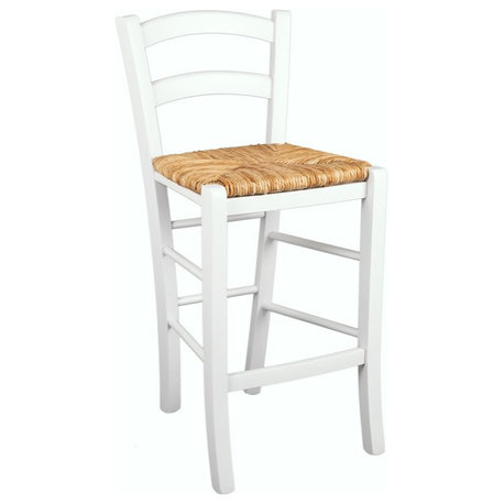 Linon Halton Set of Two Wood 24.4" Counter Stools in White