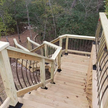 View From the Top: Custom Deck Staircase & Lower Tier Transition