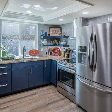 Blue contemporary kitchen remodel