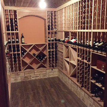 Converted Wine Room with Wine Crate Panel Base Wainscot