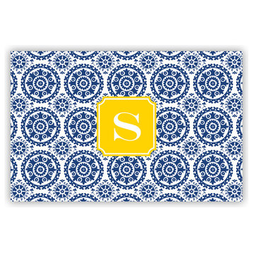 Laminated Placemat Suzani Single Initial, Letter O