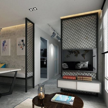 Handleless cabinetry and Asian themed interiors