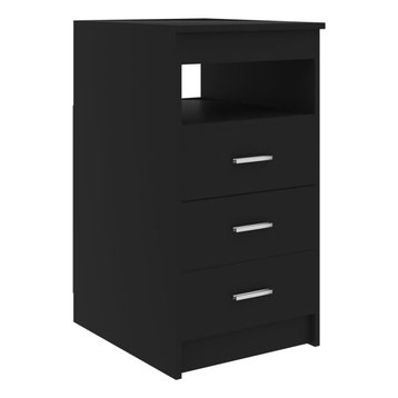 vidaXL Drawer Cabinet Black Engineered Wood Sideboard Chest Office Furniture