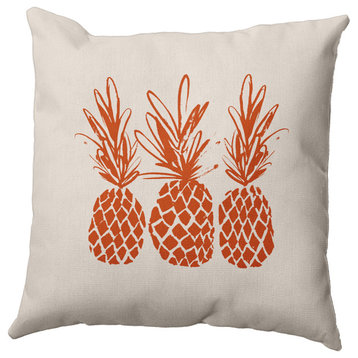 18" x 18" Pineapples Decorative Throw Pillow, Sienna