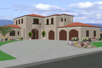 Example of a tuscan home design design in Salt Lake City