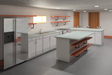 Example of a small urban kitchen design in Other