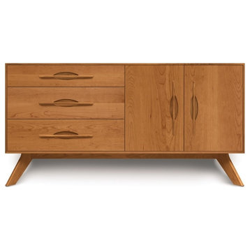 Copeland Audrey 3 Drawers On Left, 2 Doors On Right Buffet, Natural Cherry