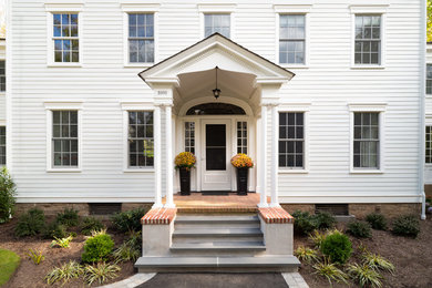 Traditional white two-story house exterior idea in Philadelphia