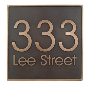 Led Address Light 120v 71 Antique Bronze Contemporary House Modern Advantage Address Plaque 13 X13 Bronze Patina Raised 295