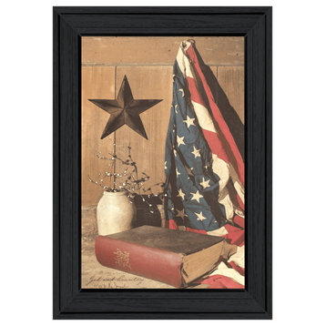God And Country 2 Black Framed Print Wall Art