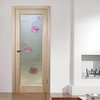 Interior Prehung Door or Interior Slab Door - Lily Pads & Lotus - Primed -...