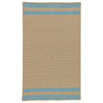 COLONIAL MILLS - Colonial Mills Rug Denali End Stripe Federal Blue Rectangle - Understated show-stopper. Double-striped. Classic design matches your home. Put it under dining room table. Accentuate your sunroom. Refine your patio. Neutral base color. Muted accents.