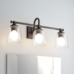 Antonio 3-Light Vanity Light - Clear Glass - Bronze - Lighting