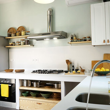 Cuisine plan de travail en krion mobilier bois frêne
