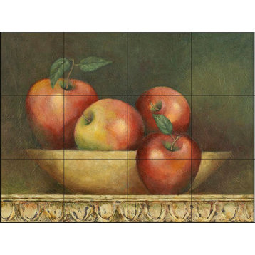 Tile Mural, Red Apple Still Life by John Zaccheo
