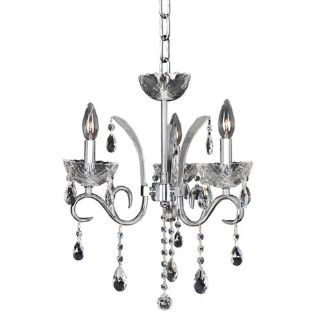 Allegri Catalani 3 Light Chandelier, Chrome