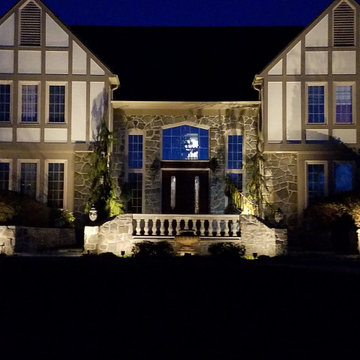 Lighting makes for a powerful statement on this gorgeous home